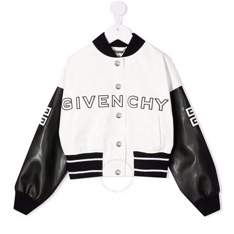 Givenchy Kids Logo Laux Leather Bomber Jacket 